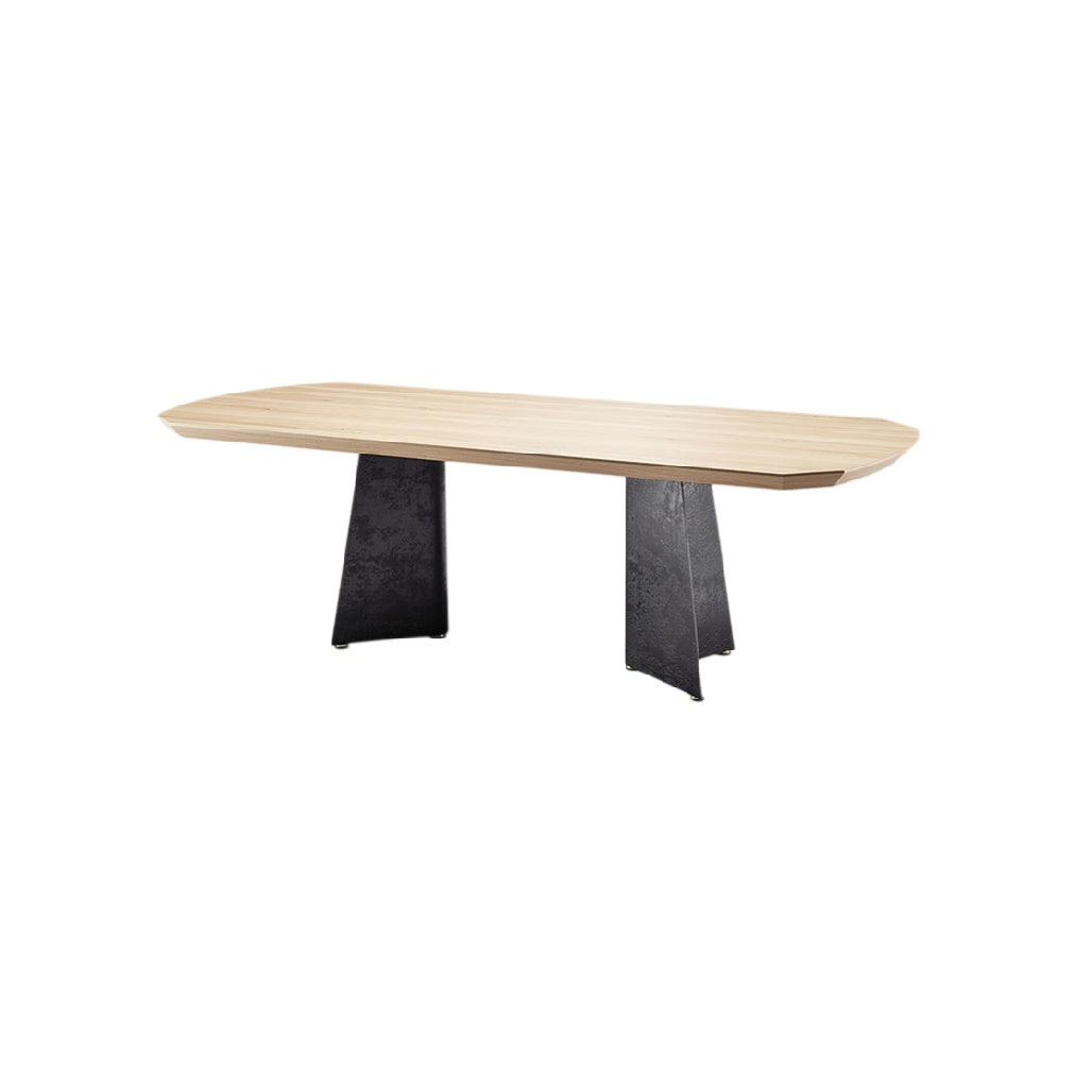 **Table contemporaine en bois avec pieds en métal**