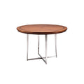 **Table ronde en bois avec piètement en métal moderne**