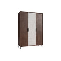 **Armoire en bois avec panneaux en lin, design moderne**