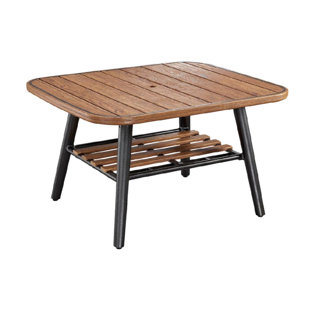 **Table basse en bois avec support en métal**